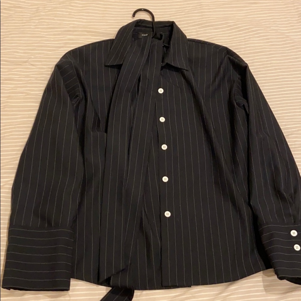 Pixie Market Navy Stripe Shirt